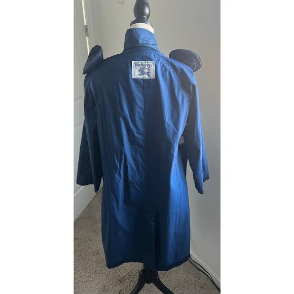 Burberry Kensington Lightweight Long Navy Belted Double Breasted Trench Coat L - Picture 10 of 13